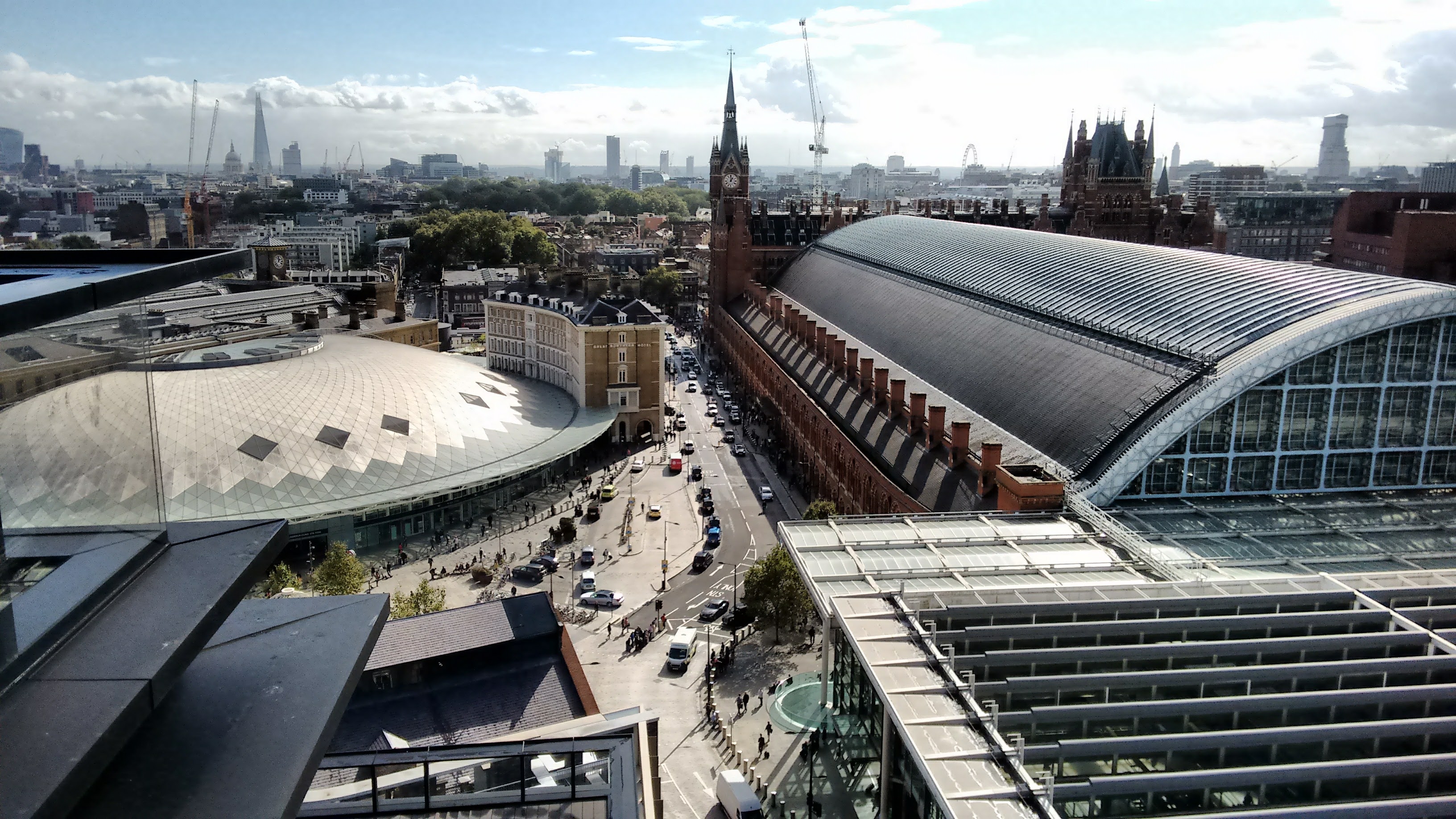 Kings Cross London buildings and cranes